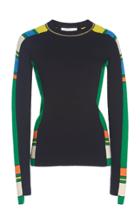 Victoria Beckham Contrast Striped Cotton-blend Sweater