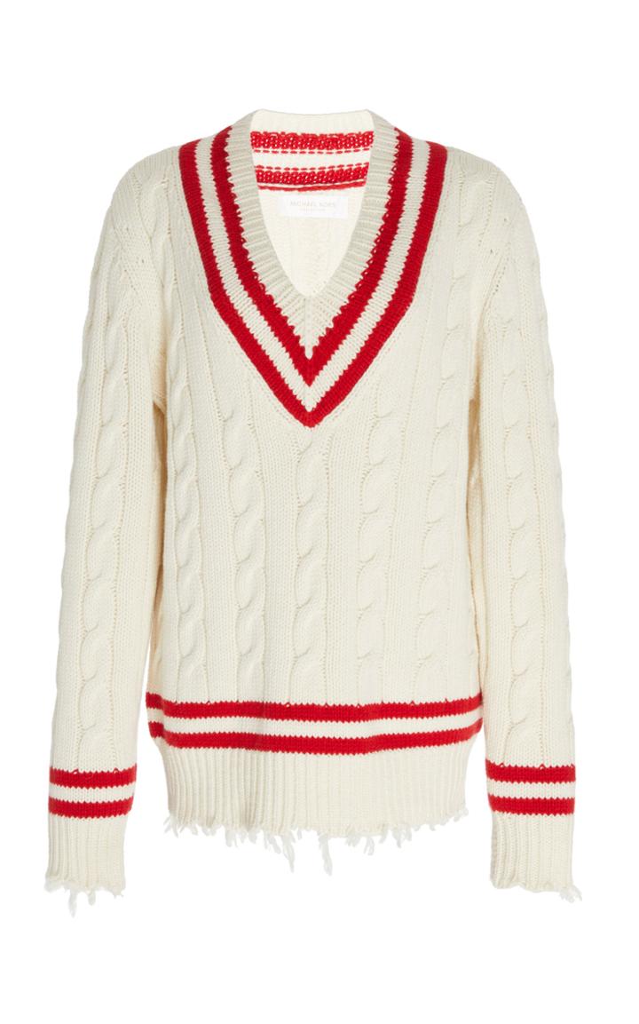 Moda Operandi Michael Kors Collection Distressed Corallina Cashmere Sweater Size: S