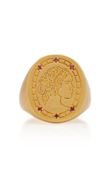 Tenet Jewelry Delilah Ruby-detailed Gold Signet Ring