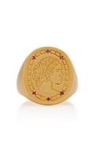 Tenet Jewelry Delilah Ruby-detailed Gold Signet Ring