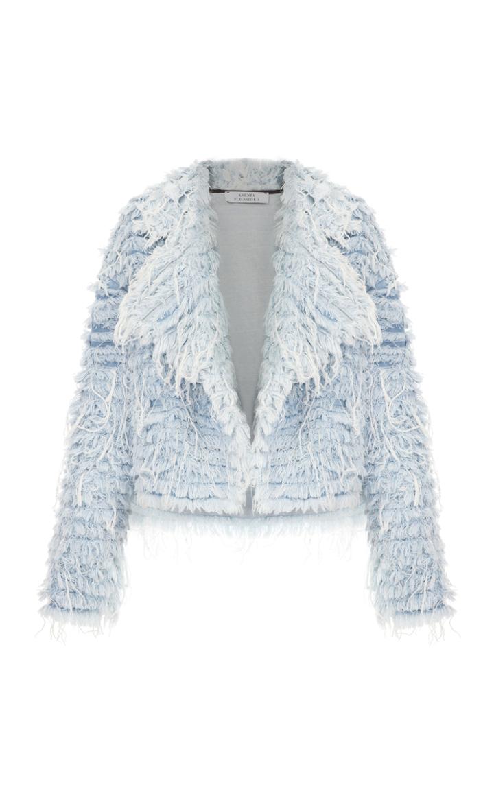 Ksenia Schnaider Oversized Denim Fur Jacket