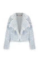 Ksenia Schnaider Oversized Denim Fur Jacket