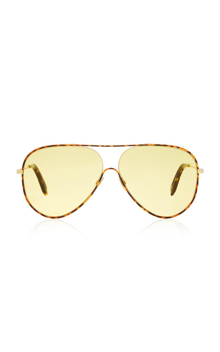 Victoria Beckham Tortoiseshell Acetate Aviator Sunglasses