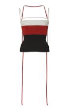 Peter Do Color-blocked Ribbed-knit Tank Top