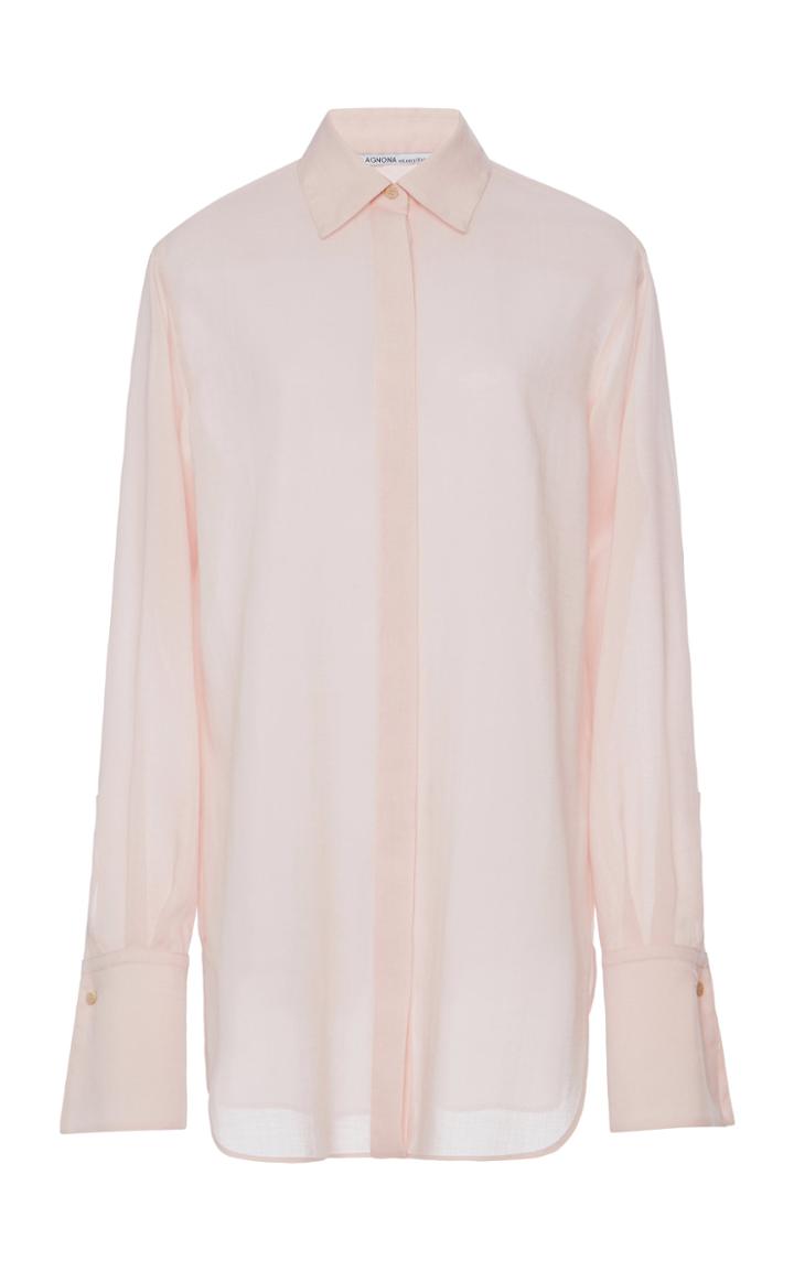 Moda Operandi Agnona Mohair-blend Voile Shirt Size: 40