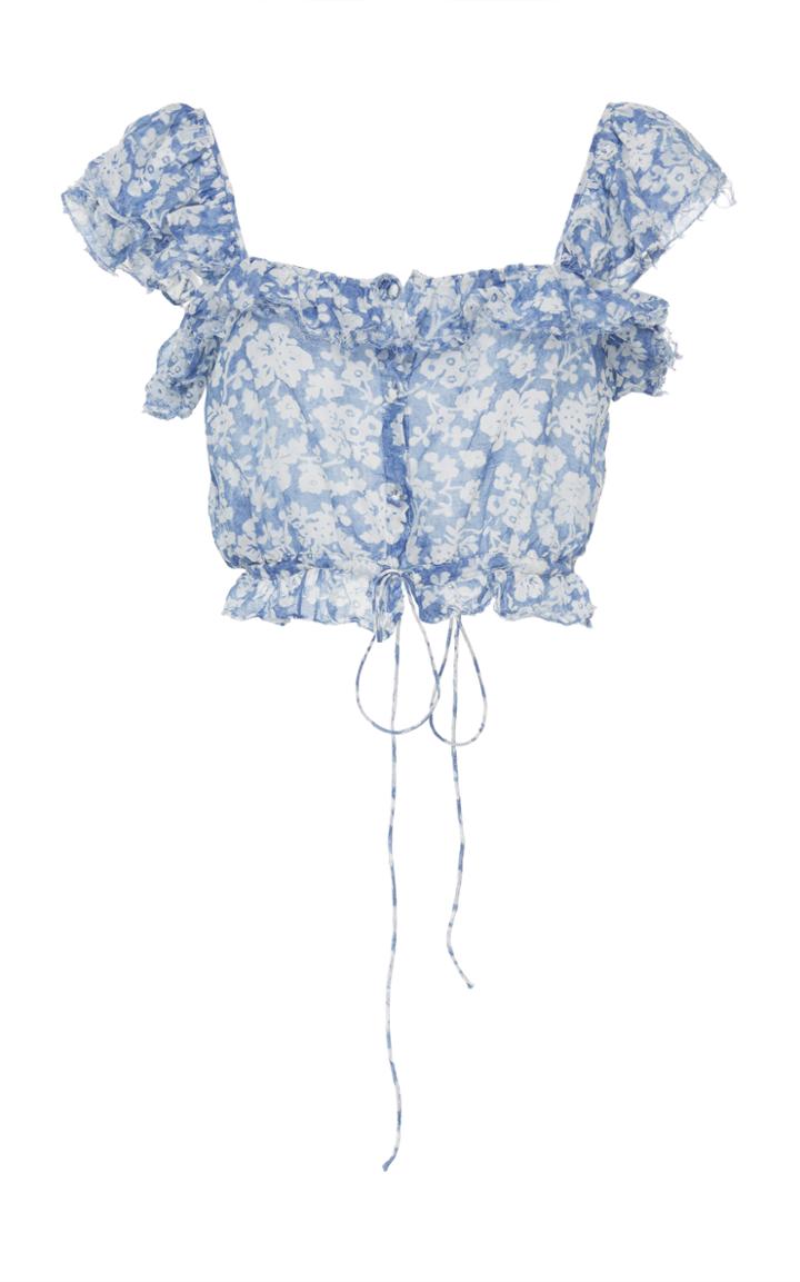Loveshackfancy Mia Blended Floral Crop Top