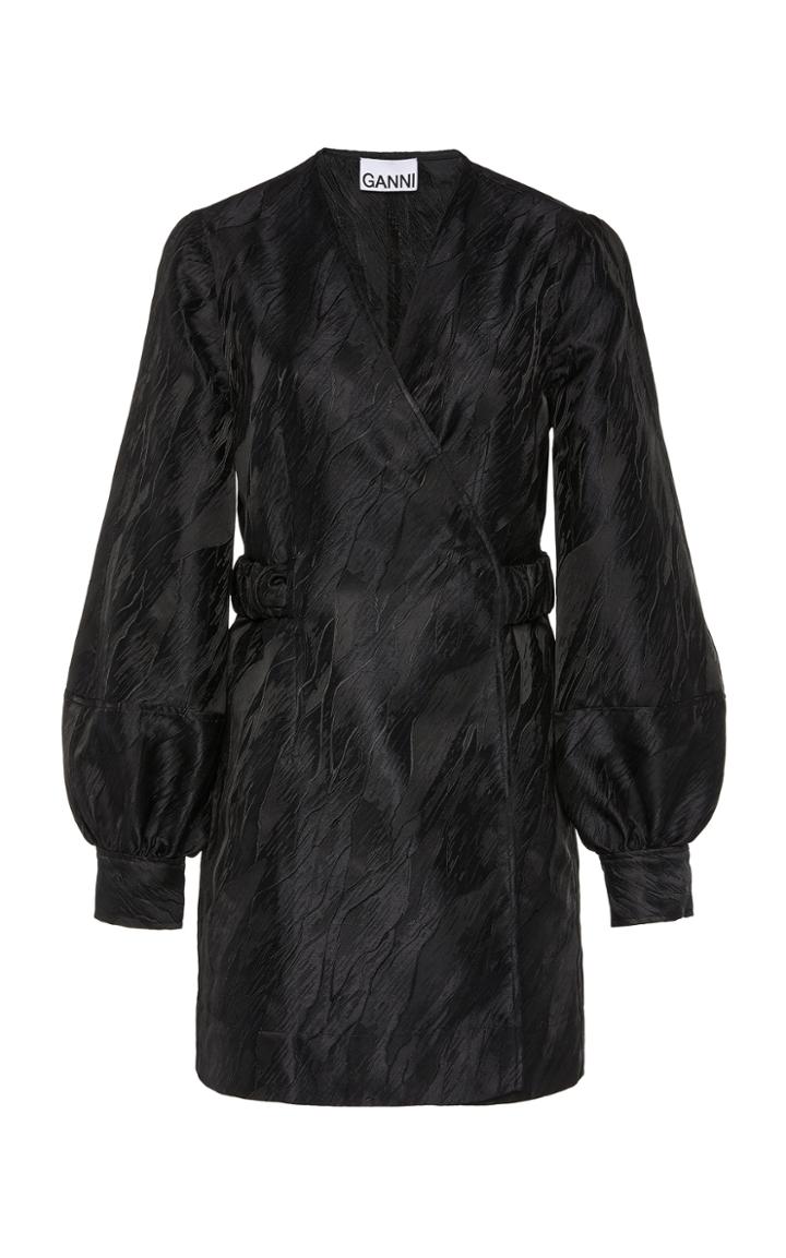 Ganni Satin-jacquard Mini Dress
