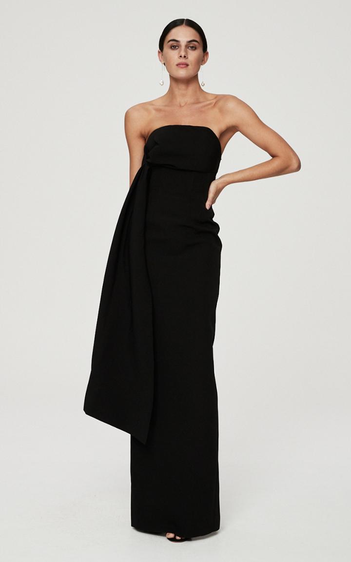 Moda Operandi Rachel Gilbert Ellington Draped Bonded Crepe Strapless Gown