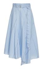 Jw Anderson Belted Striped Asymmetric Midi Skirt