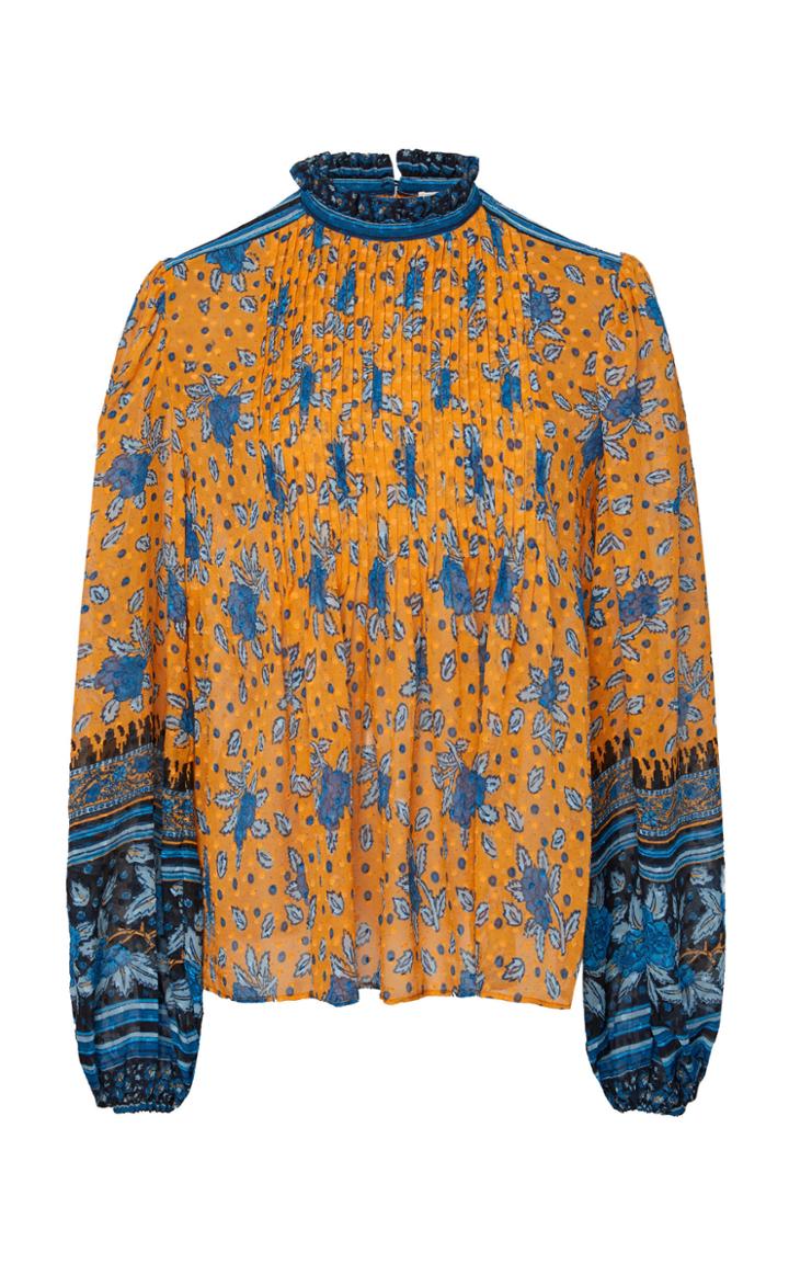 Ulla Johnson Cass Printed Silk-blend Top Size: 6