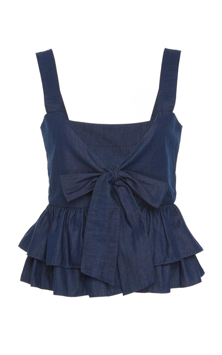 Carolina K Jenni Reversible Cotton Chambray Top