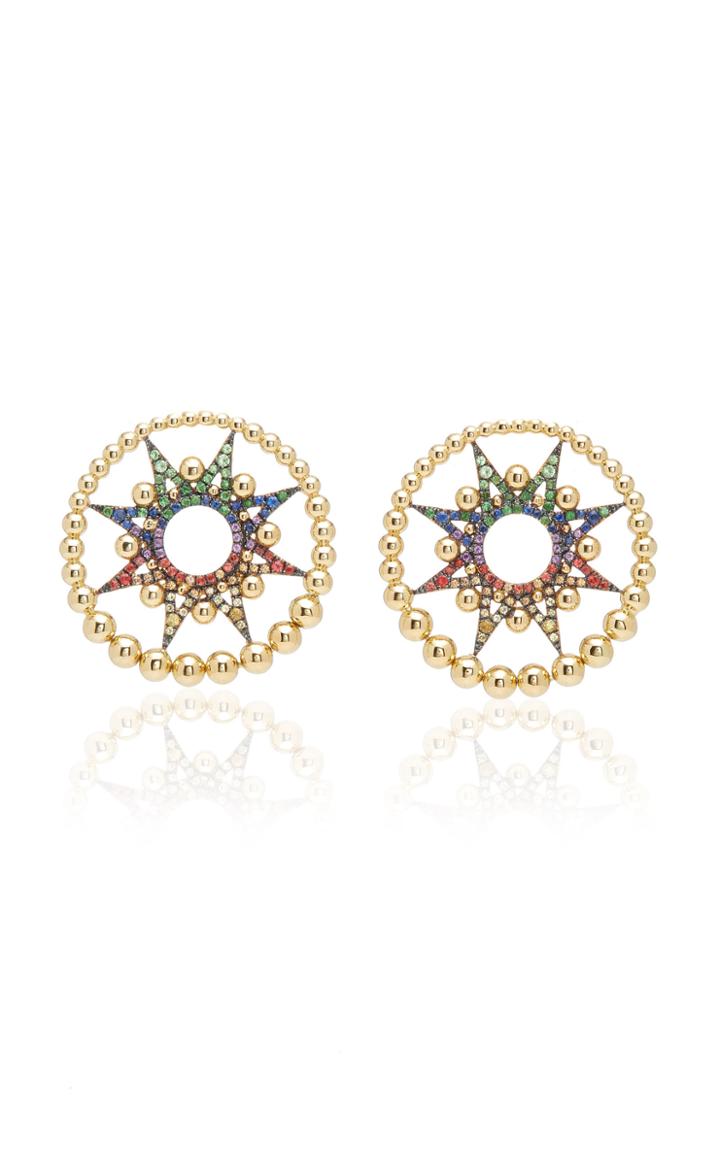 Colette Jewelry Apollo 18k Gold Multicolored Sapphire Earrings