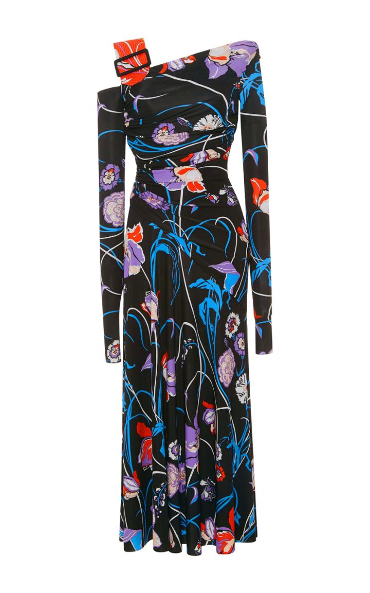 Emilio Pucci Printed Asymmetric Stretch-jersey Dress