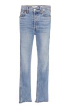 Re/done Double-needle High-rise Straight-leg Jeans