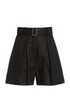 Matthew Bruch Pleated Linen Shorts