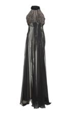 Alberta Ferretti Beaded Halter Gown