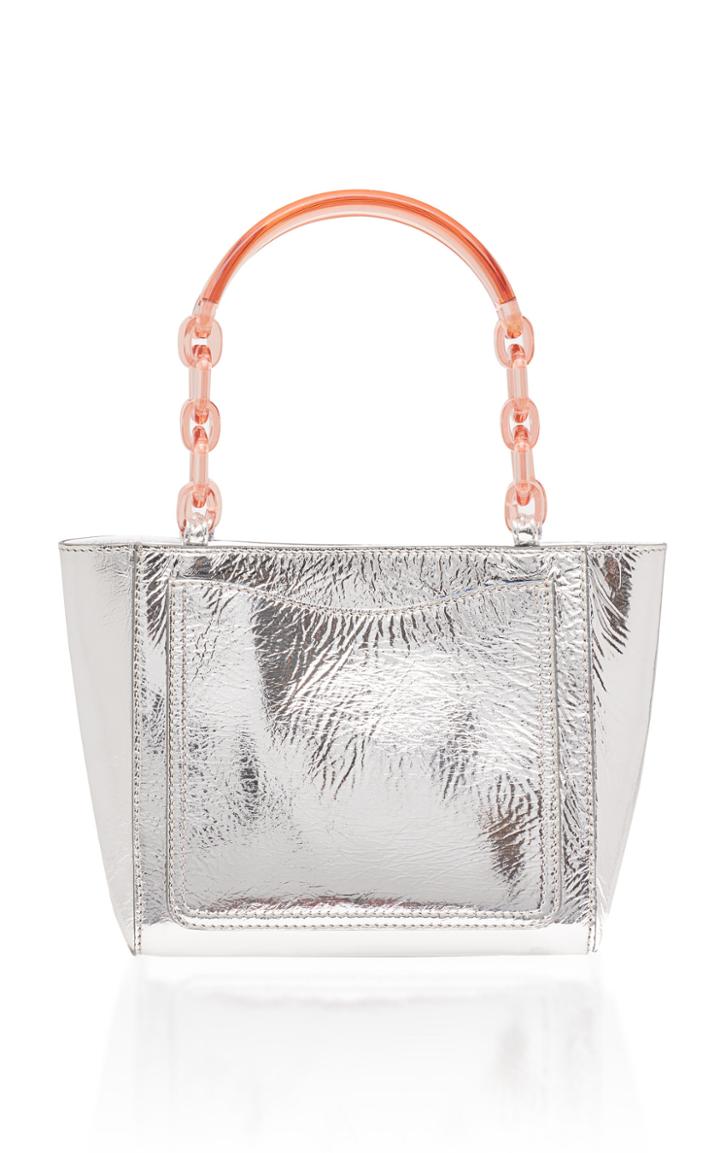 Edie Parker Micro Tote In Crinkled Metallic