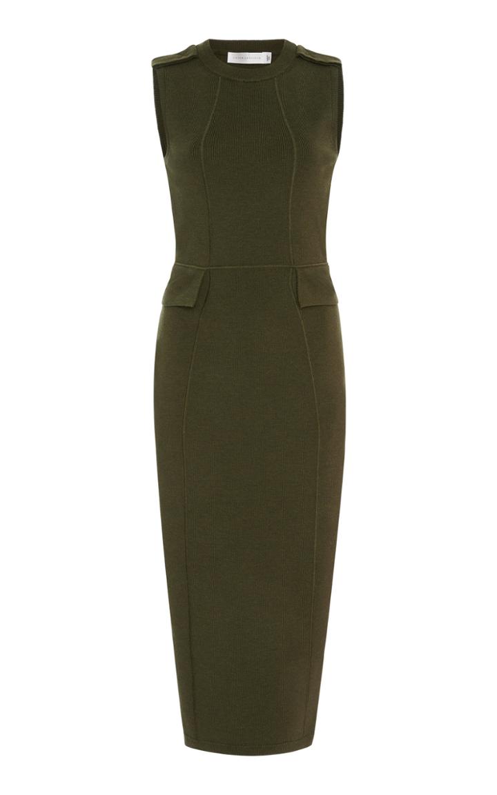 Victoria Beckham Brushed Wool-blend Midi Dress