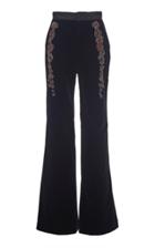 Dundas Embroidered Wide-leg Cotton Pant