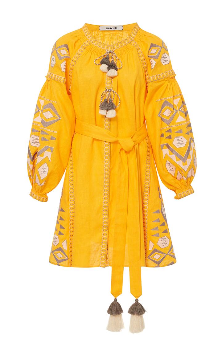 March11 Yellow Kilim Mini Dress