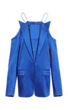 Moda Operandi Balmain Elongated Satin Cold-shoulder Jacket Size: 36