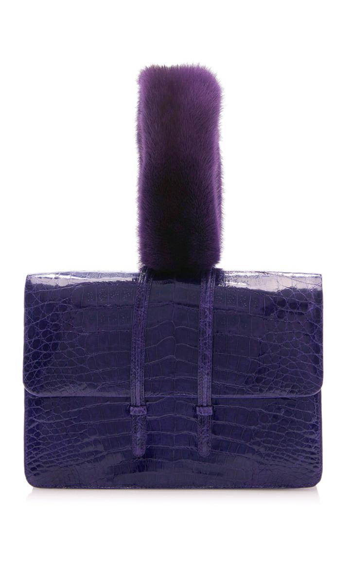 Nancy Gonzalez Mink And Crocodile Clutch