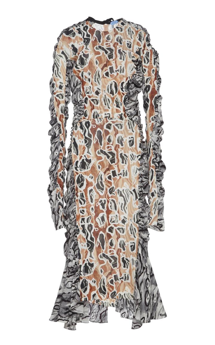 Mugler Contouring Printed Jersey Dress