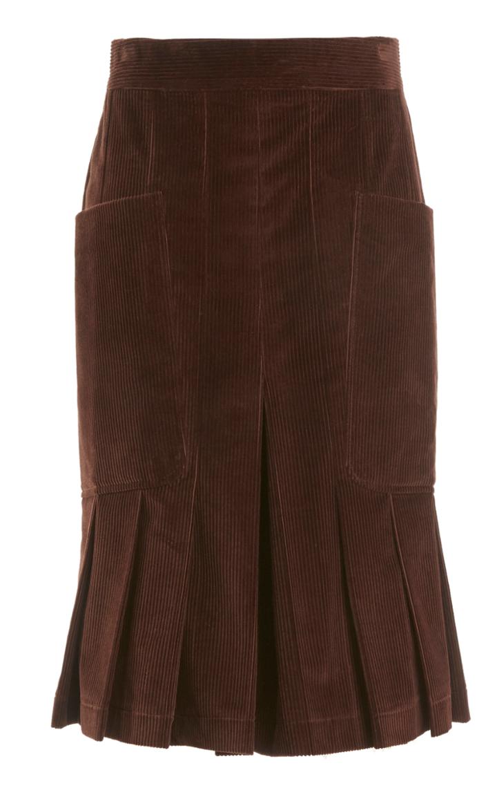 Moda Operandi Victoria Beckham Pleated Corduroy Culottes