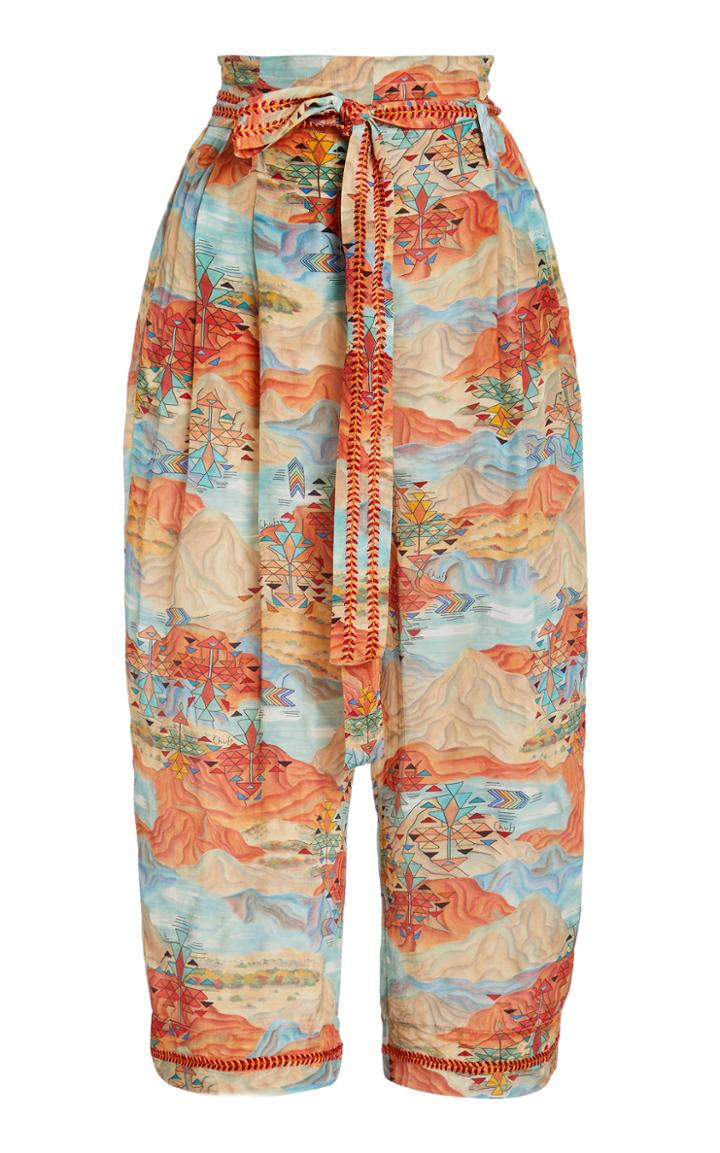 Moda Operandi Chufy Amaru Belted Printed Crepe Pants