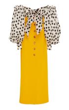 Carolina Herrera Off-the-shoulder Polka-dot Silk Maxi Dress