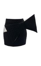 Balmain Bow Embellished Velvet Mini Skirt