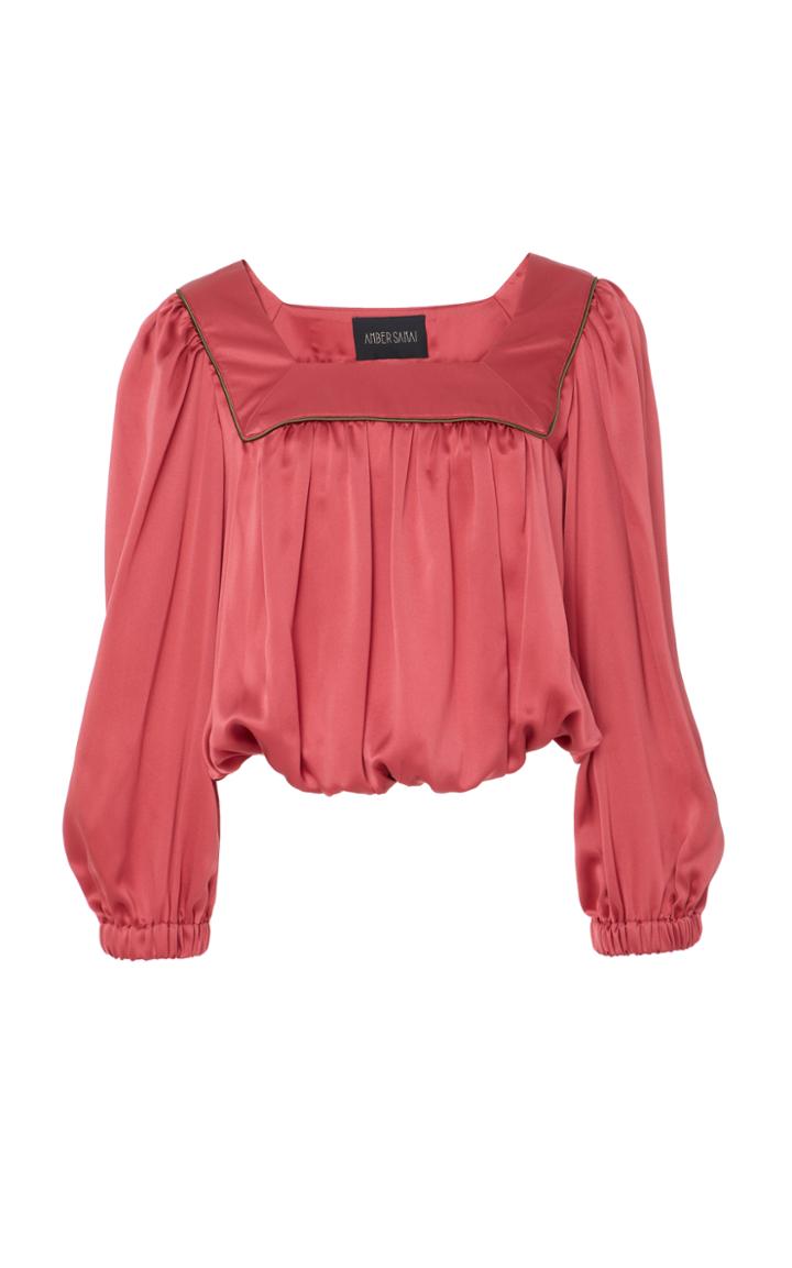 Amber Sakai Silk Square Neck Top