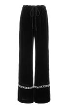 Markarian Exclusive Disqo Crystal-embellished Velvet Mid-rise Pants