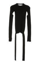 Proenza Schouler Crew Neck Draped Wool Sweater