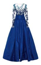 Pamella Roland Pleated Taffeta Gown With Crystal Embroidered Bodice