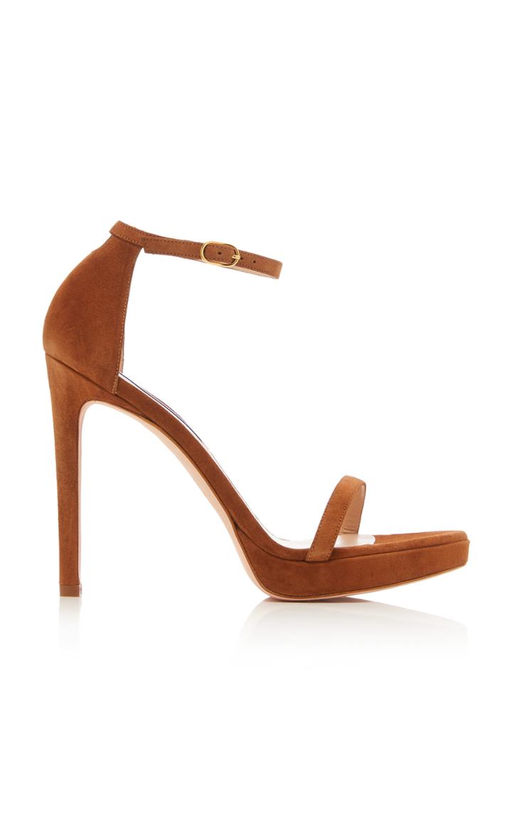 Stuart Weitzman Nudist Disco Suede Sandals