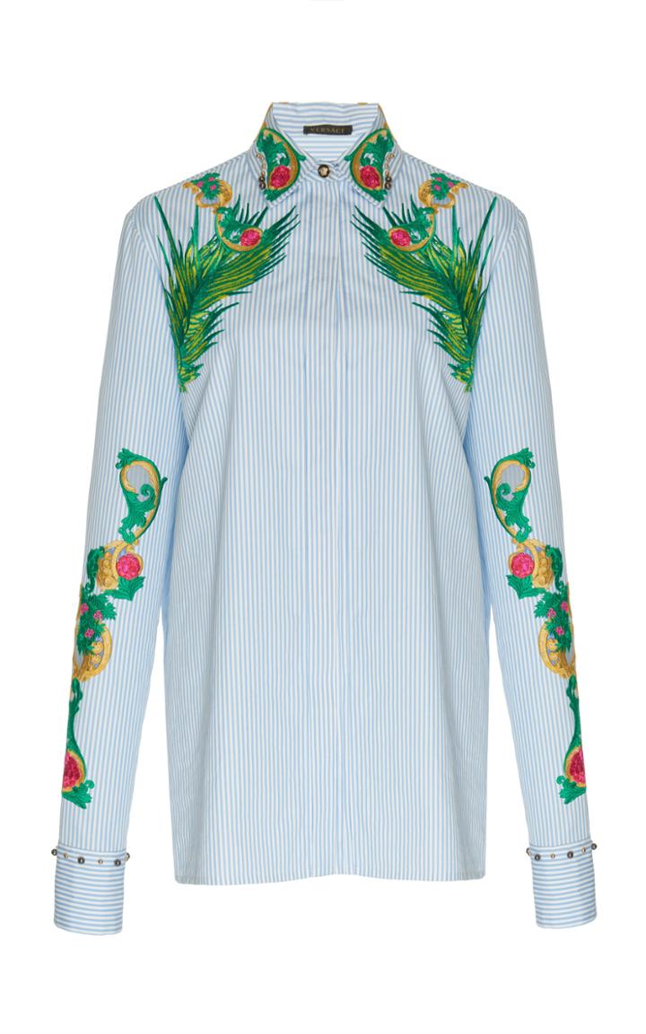 Versace Embroidered Cotton Shirt