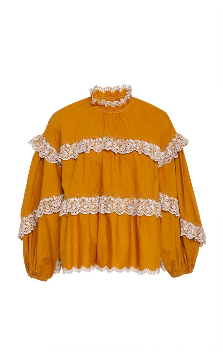 Ulla Johnson Isa Cotton Long Sleeve Top