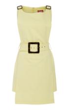 Staud Radar Belted Stretch-cotton Mini Dress
