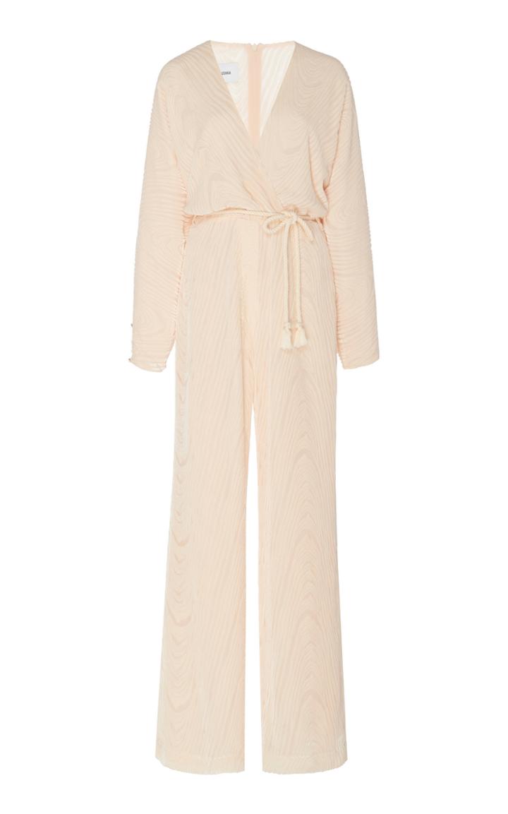 Nanushka Jax Belted Silk-knit Jumpsuit