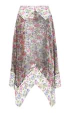 Moda Operandi Paco Rabanne Chainmail-overlay Floral-print Crepe De Chine Midi Skirt