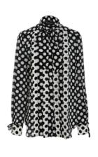 Rossella Jardini Polka Dot Tie Collar Top