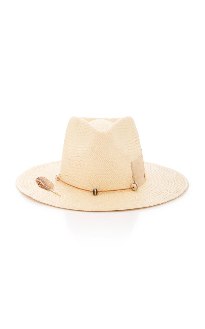 Nick Fouquet Sand Dollar Beach Embellished Straw Hat Size: 6 7/8