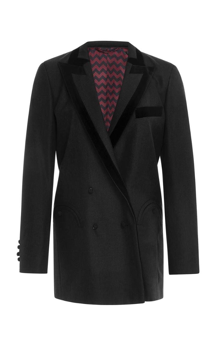 Blaz Milano Velvet-trimmed Wool Blazer