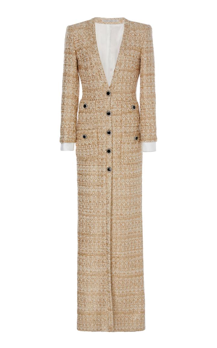 Alessandra Rich Metallic Tweed Gown