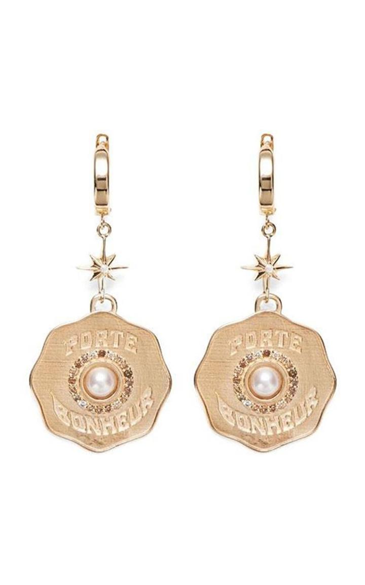 Moda Operandi Marlo Laz Porte Bonheur Coin Earrings