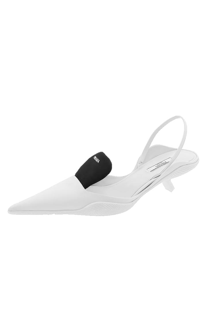 Moda Operandi Prada Two Tone Logo Nylon Pumps