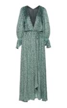 Cult Gaia Oona Plunging V-neck Drawstring-waist Silk Blend Midi Dress