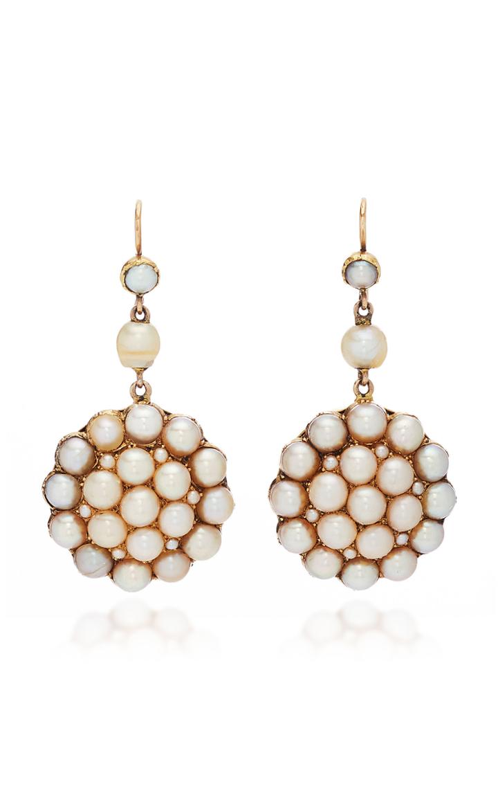 Simon Teakle Pearl Cluster Drop Earrings