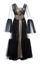 Hussein Bazaza Gathered Hands Embroidered Dress
